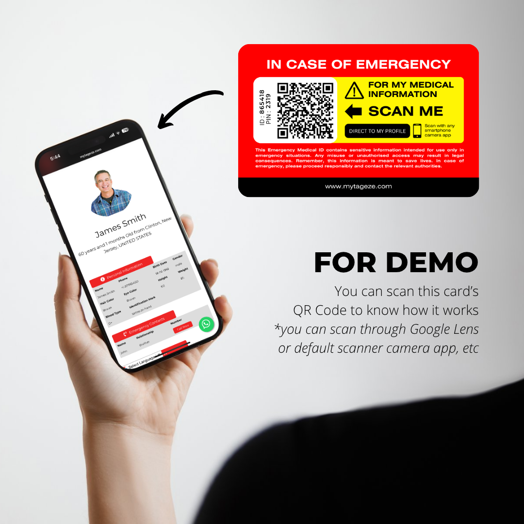Tageze Medical ID Card