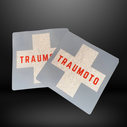 Traumoto 3x3 Reflective Medical Cross Decal - 2 Pack