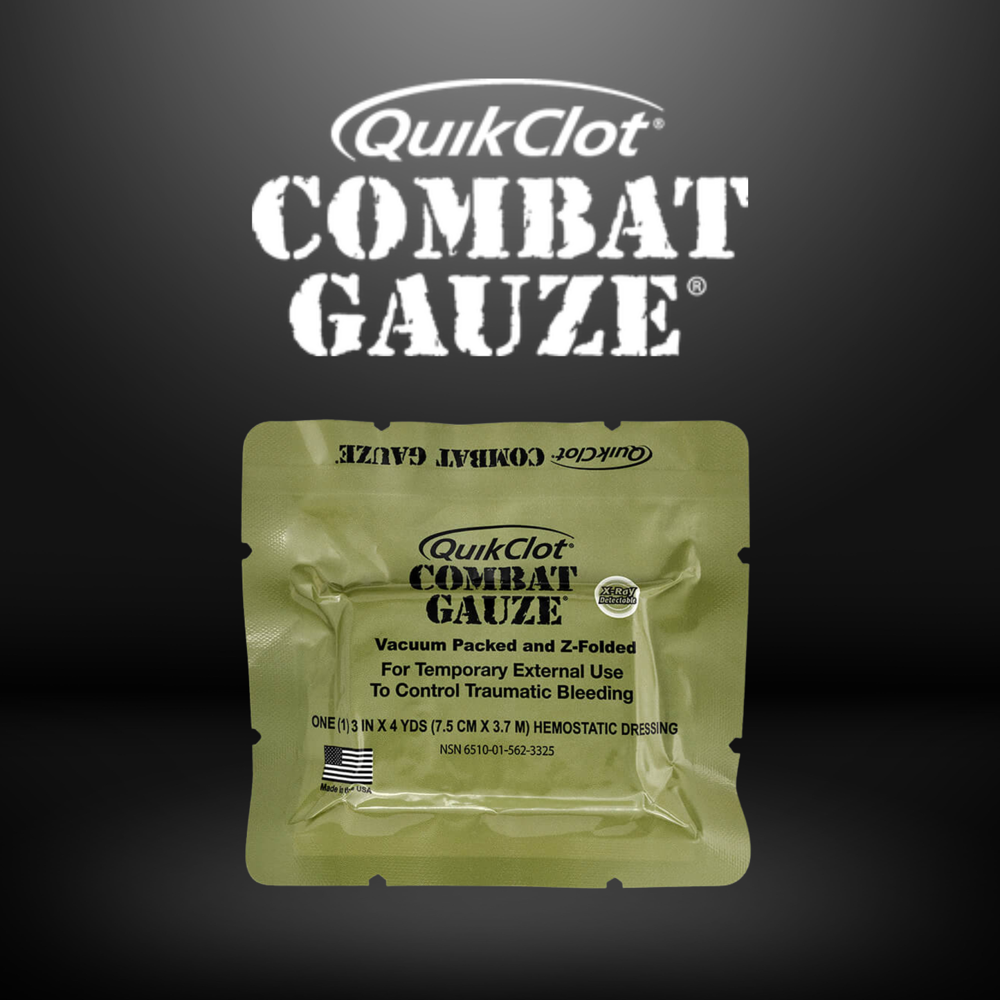 QuikClot® Combat Gauze — Z-Fold, Vacuum Packed